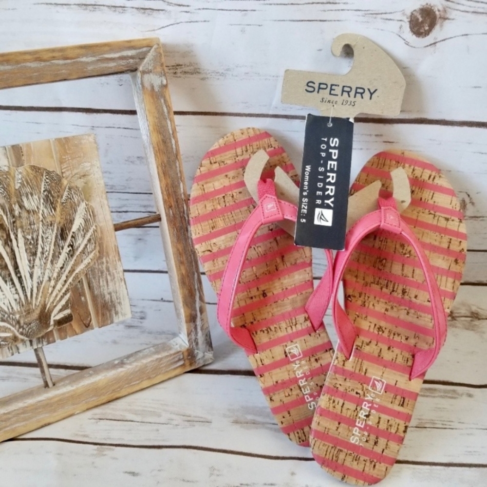 NWT Sperry Cork Flip Flops